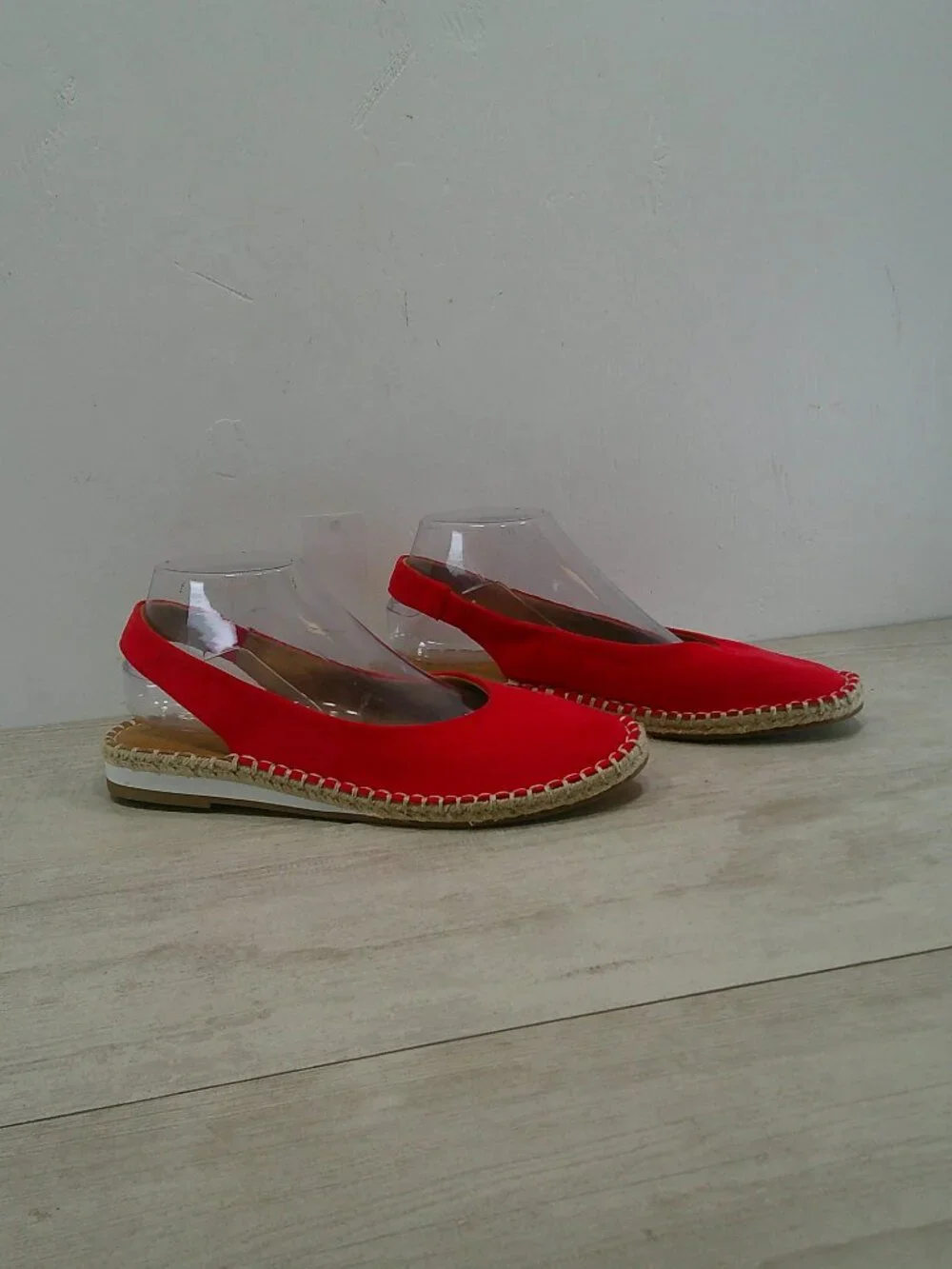A New Day Irene Shoes Espadrille Slingback Closed Toe Comfort Red Flats Size 9